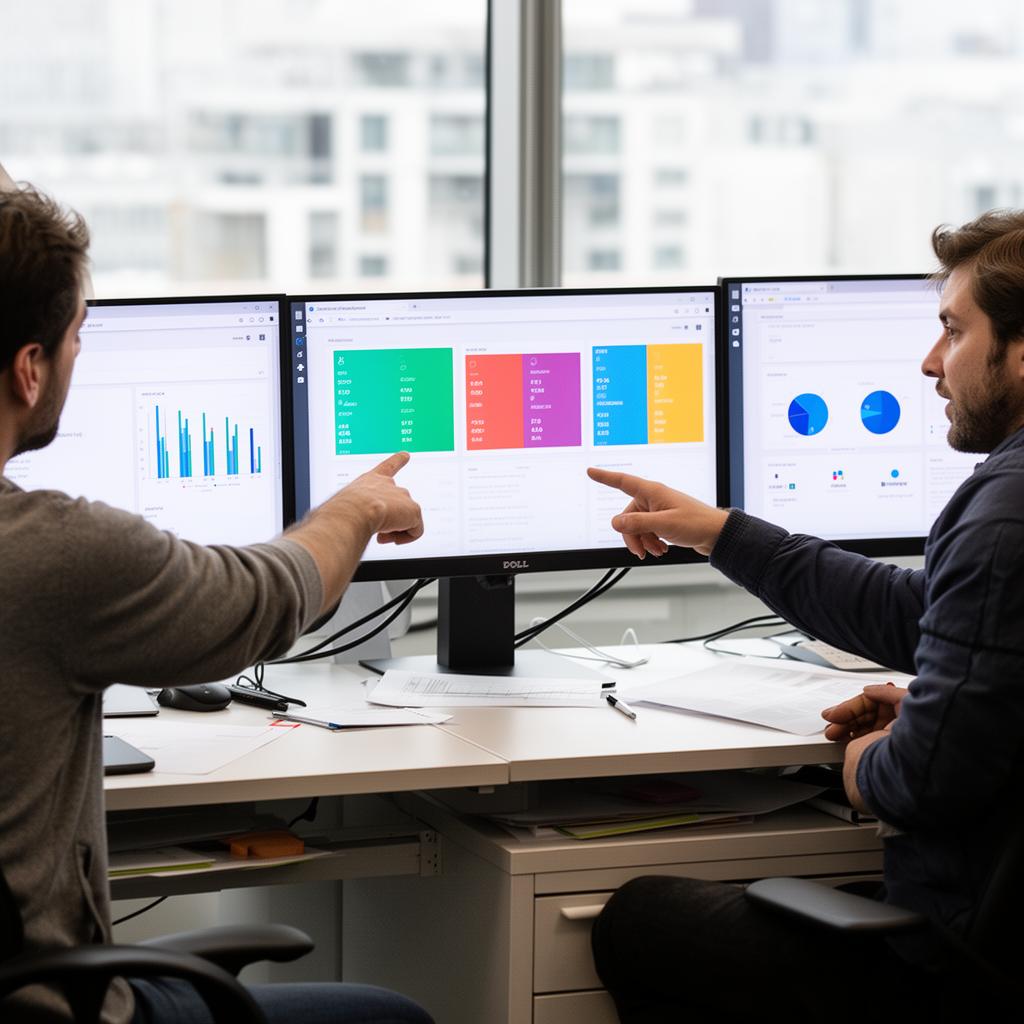 Operations team reviewing dashboards on multiple screens